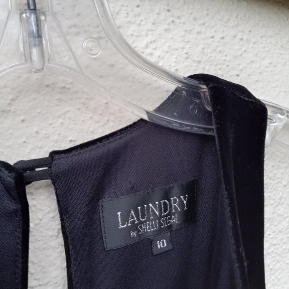 90s Vintage Minimalist Black Velvet Column Maxi Evening Gown Holiday NYE Event M - Picture 14 of 16